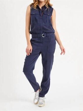 Etienne Marcel Utility Sleeveless Jumpsuit in Aviator Blue
